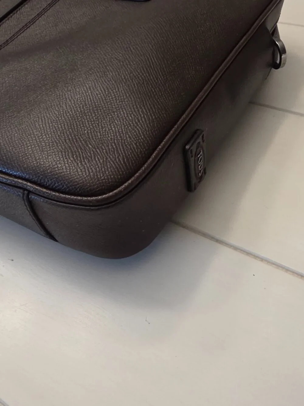 Tod's Cross-Grain Brown Leather Briefcase